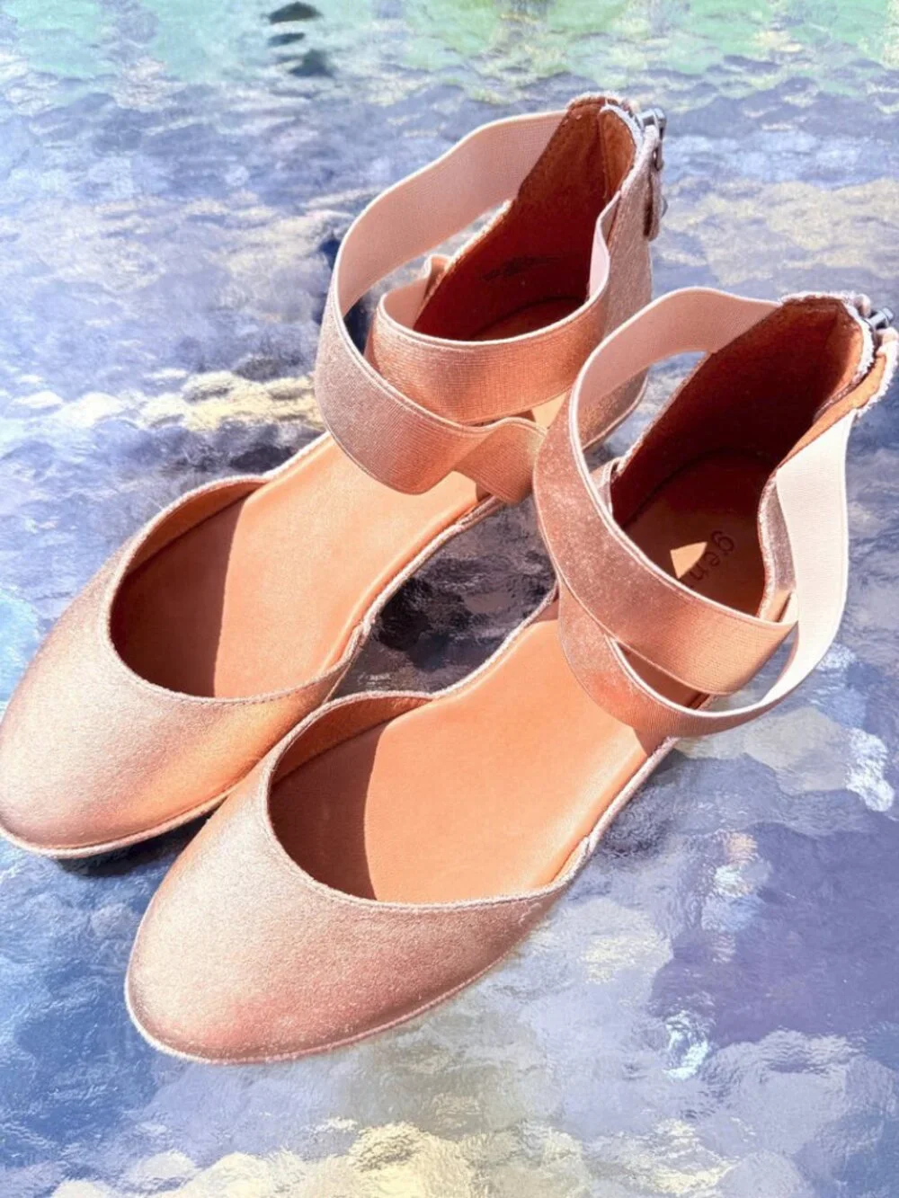 Gentle Souls by Kenneth Cole Noa Metallic Rose Gold Demi Wedge d'Orsay Shoe NWOT